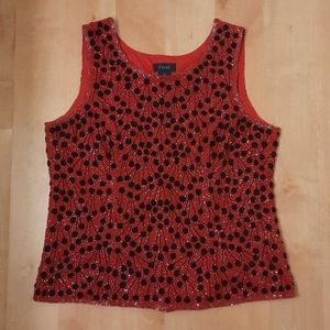 Vintage Pave Sleeveless Beaded Shell